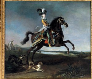 Portrait équestre de Marie-Antoinette par Lorraine Habsbourg, Reine de France - Louis Auguste Brun