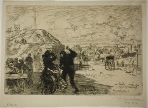 Un lundi, entrée aux Prés-Saint-Gervais - Louis Auguste Lepère