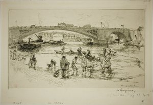 Au Pont Sully - Louis Auguste Lepère