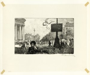 Corner of the Rue Royale, plate sixteen from Le Long de la Seine et des Boulevards - Louis Auguste Lepère