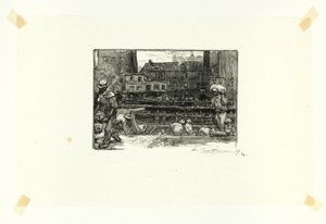 Déchargeurs de plâtre, planche trois de Le Long de la Seine et des Boulevards - Louis Auguste Lepère