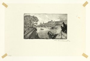 Le Louvre, vu du Pont-Neuf, planche treize du Long de la Seine et des Boulevards - Louis Auguste Lepère