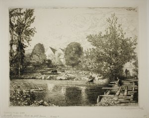 La vieille passerelle, les rives du Petit Morin