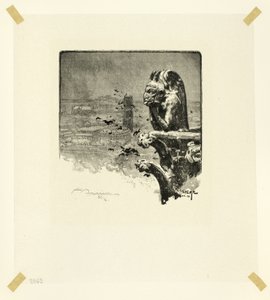 The Vampire of Notre-Dame, plate nine from Le Long de la Seine et des Boulevards - Louis Auguste Lepère