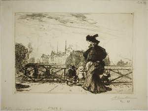 The Île de la Cité viewed from the Pont des Arts - Louis Auguste Lepère