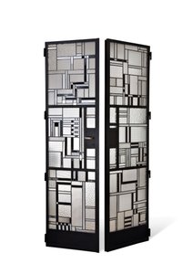 Ensemble de portes, vers 1928 (verre et fer patiné) - Louis Barillet