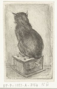 Chat assis sur un poêle