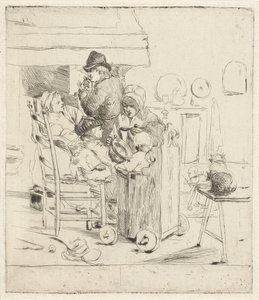 Scène de cuisine avec enfants - Louis Bernard Coclers