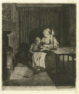 Une mère enseigne à son fils (L