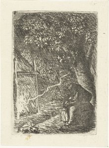 Femme et enfant se cachant de l