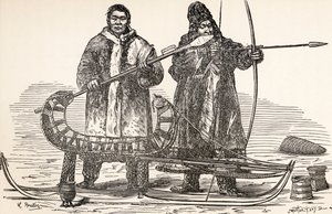 Bouriates natifs de la République de Bouriatie, Russie, de De Paris à Pékin sur les neiges sibériennes par Victor Meignan, gravé par Smeeton-Tilly - Louis Breton