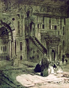 Dans la mosquée du sultan Hassan, Le Caire, Égypte, 1928