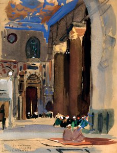 Intérieur de la mosquée Sultan Kalaoun, Le Caire, Égypte, 1928 - Louis Cabanes