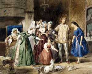 Esmeralda chez Madame de Gondelaurier. Notre-Dame de Paris de Victor Hugo, 1831 - Louis Candide Boulanger