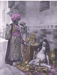 Osbech et les captifs, illustration du Décaméron de Boccace publiée par Navarre Society dans les années 1930 - Louis Chalon