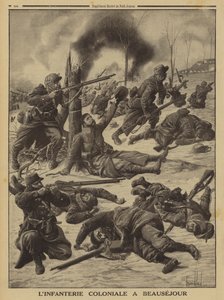 Infanterie coloniale française combattant à Beauséjour, Première Guerre mondiale - Louis Charles (after) Bombled
