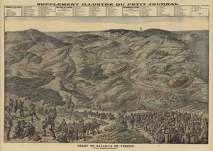 Vue panoramique du champ de bataille de Verdun, France, Première Guerre mondiale
