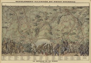 Vue panoramique du champ de bataille de la Somme, France, Première Guerre mondiale