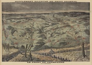 Le Front occidental en Champagne, France ; Première Guerre mondiale