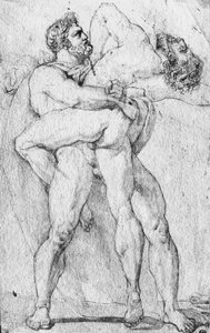 Hercule étranglant Antée - Louis Charles Auguste Couder