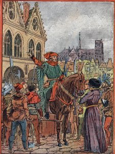 Etienne Marcel, prévôt des marchands (1315-1358) acquérant la Maison des Piliers sur la Place de Grève en juillet 1357 (Etienne Marcel politicien, prévôt des marchands de Paris a acheté la soi-disant Maison aux Piliers en nom de t - Louis Charles Bombled