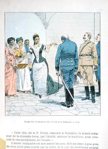 Le Général Duchesne et ses officiers à la cérémonie du bain de la Reine Ranavalona III (1862-1917), de 