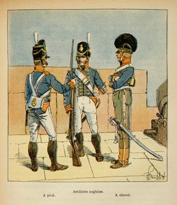 Illustration par Louis Bombled (1862-1927) du livre « Le Mémorial de Sainte-Hélène » du comte Emmanuel de Las Cases (1766-1842) : Artillerie anglaise : À pied ; À cheval - Louis Charles Bombled