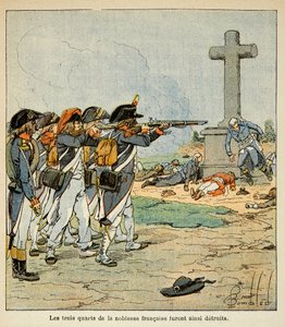 Illustration par Louis Bombled (1862-1927) du livre « Le Mémorial de Sainte-Hélène » du comte Emmanuel de Las Cases (1766-1842) : Des chouans fusillade pendant la guerre de Vendée - Louis Charles Bombled