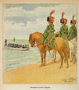 Illustration par Louis Bombled (1862-1927) du livre « Le Mémorial de Sainte-Hélène » du comte Emmanuel de Las Cases (1766-1842) : Bonaparte quitte l