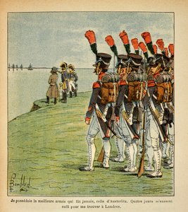 Illustration de Louis Bombled (1862-1927) du livre « Le Mémorial de Sainte-Hélène » du comte Emmanuel de Las Cases (1766-1842) : La Grande Armée à Boulogne, l