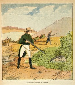 Illustration de Bombled Louis (1862-1927) du livre « Le Mémorial de Sainte-Hélène » par le comte Emmanuel de Las Cases (1766-1842) : Napoléon chassant avec Las Cases à Sainte-Hélène en août 1816, Collection privée - Louis Charles Bombled