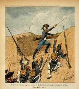 Illustration de Louis Bombled (1862-1927) du livre « Le Mémorial de Sainte-Hélène » par le comte Emmanuel de Las Cases (1766-1842) : Bonaparte charge à la tête de ses troupes, Collection Privée - Louis Charles Bombled