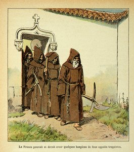 Illustration de Louis Bombled (1862-1927) du livre « Le Mémorial de Sainte-Hélène » par le comte Emmanuel de Las Cases (1766-1842) : Trappistes - Louis Charles Bombled