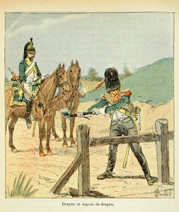Armée française : Dragon et sapeur dragon - Louis Charles Bombled
