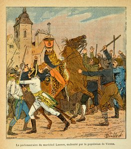 Le parlementaire du maréchal Lannes maltraité par la population de Vienne, Collection privée - Louis Charles Bombled