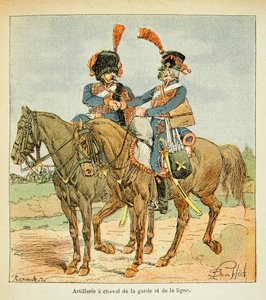 Illustration du livre « Le Mémorial de Sainte-Hélène » par le comte Emmanuel de Las Cases : Artillerie à cheval de la Garde et de la Ligne - Louis Charles Bombled