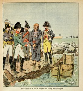 Illustration du livre « Le Mémorial de Sainte-Hélène » par le comte Emmanuel de Las Cases : Un marin anglais cherchant à rejoindre son pays libéré par l
