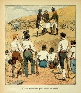 Illustration de Louis Bombled (1862-1927) du livre « Le Mémorial de Sainte-Hélène » du comte Emmanuel de Las Cases (1766-1842) : Napoléon dirigeant des grands travaux en France pendant son règne
