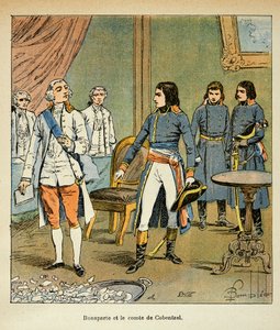 Illustration par Louis Bombled (1862-1927) du livre « Le Mémorial de Sainte-Hélène » du comte Emmanuel de Las Cases (1766-1842) : Entrevue entre Bonaparte et le comte Louis Cobenzl, chancelier d