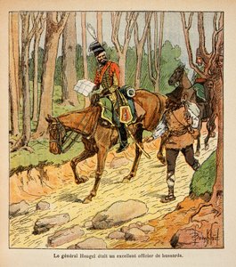Illustration par Louis Bombled (1862-1927) tirée du livre « Le Mémorial de Sainte-Hélène » par le comte Emmanuel de Las Cases (1766-1842) : Général Hengel, officier de hussards pendant la campagne d