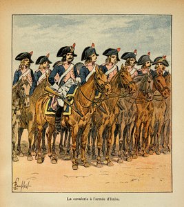 Illustration de Louis Bombled (1862-1927) du livre « Le Mémorial de Sainte-Hélène » par le comte Emmanuel de Las Cases (1766-1842) : Cavalerie avec l