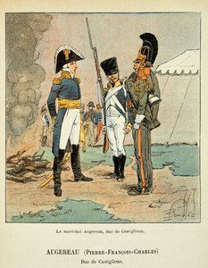 Illustration par Louis Bombled (1862-1927) tirée du livre « Le Mémorial de Sainte-Hélène » par le comte Emmanuel de Las Cases (1766-1842) : Le maréchal Pierre Augereau (1757-1816), duc de Castiglione, Collection privée - Louis Charles Bombled