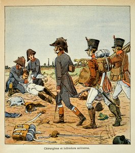 Illustration par Louis Bombled (1862-1927) tirée du livre « Le Mémorial de Sainte-Hélène » par le comte Emmanuel de Las Cases (1766-1842) : Portrait de chirurgiens militaires et d