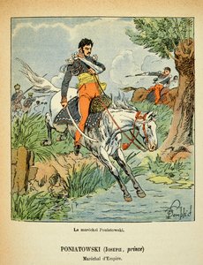 Illustration de Louis Bombled (1862-1927) du livre « Le Mémorial de Sainte-Hélène » du comte Emmanuel de Las Cases (1766-1842) : Portrait du maréchal Jozef Antoni Poniatowski (1763-1813)
