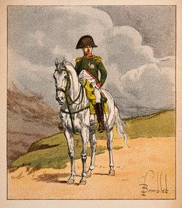 Illustration de Louis Bombled (1862-1927) du livre « Le Mémorial de Sainte-Hélène » par le comte Emmanuel de Las Cases (1766-1842) : Portrait équestre de l
