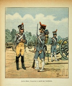 Illustration de Louis Bombled (1862-1927) du livre « Le Mémorial de Sainte-Hélène » par le comte Emmanuel de Las Cases (1766-1842) : Artillerie de la Garde impériale - Louis Charles Bombled