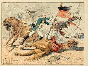 Illustration tirée du livre « Les héros du Siècle », récits anecdotiques par Dick de Lonlay et illustrée par Louis Bombled (1862-1927) - Louis Charles Bombled