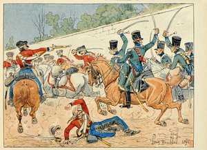 Illustration tirée du livre « Les héros du Siècle », récits anecdotiques par Dick de Lonlay et illustrés par Louis Bombled - Louis Charles Bombled