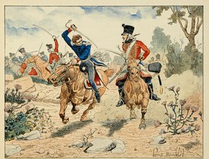 Illustration tirée du livre « Les héros du siècle », récits anecdotiques par Dick de Lonlay et illustrés par Louis Bombled