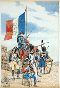 Illustration tirée du livre Les héros du siècle, récits anecdotiques par Dick de Lonlay et illustrée par Louis Bombled (1862-1927)